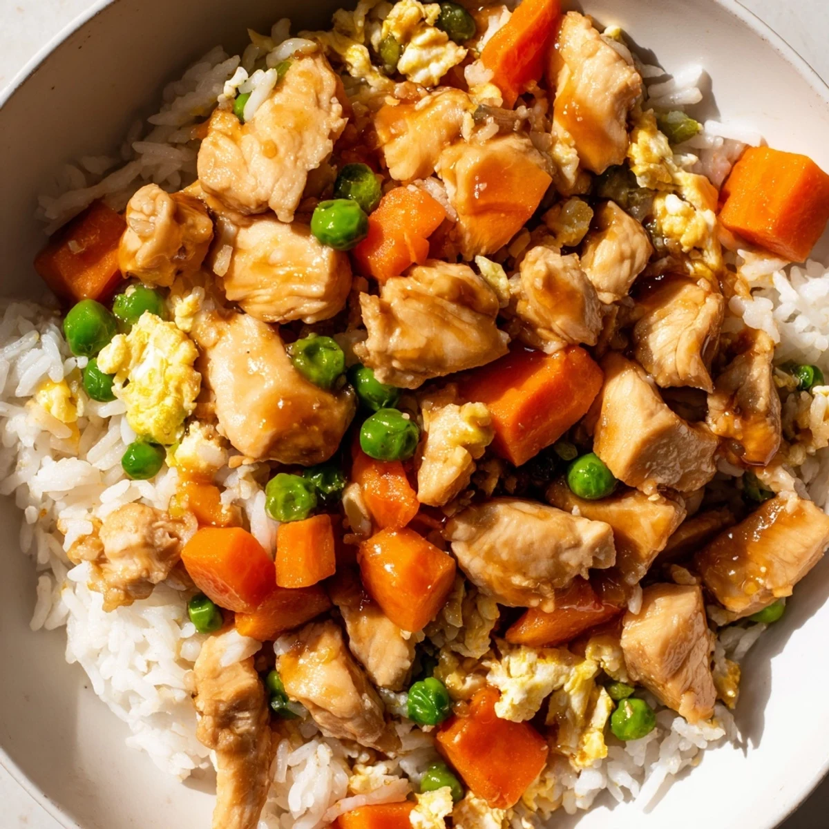 Chicken Fried Rice Peas Carrots