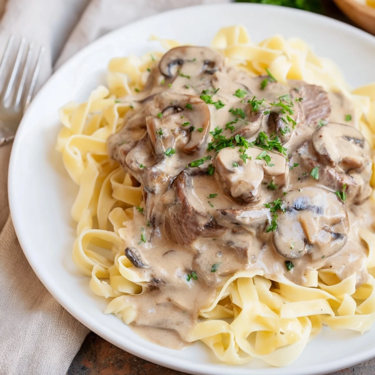 Beef Stroganoff with Mushroom Gravy