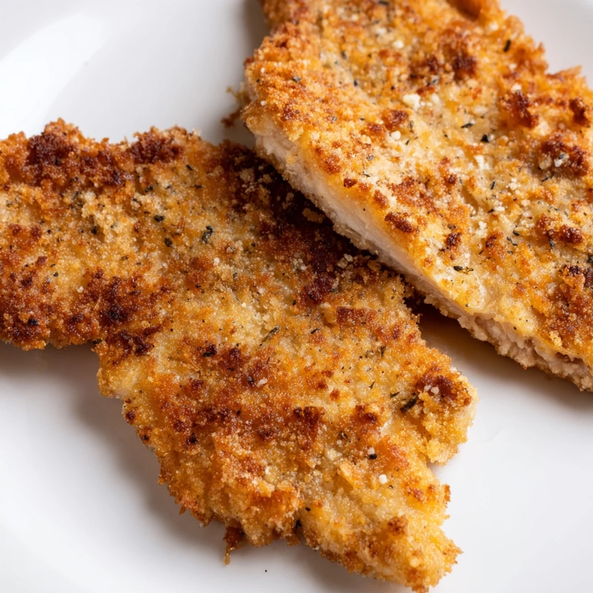Crunchy, golden supper chicken cutlet plated with mashed potatoes and parsley, making a comforting, easy weeknight meal.