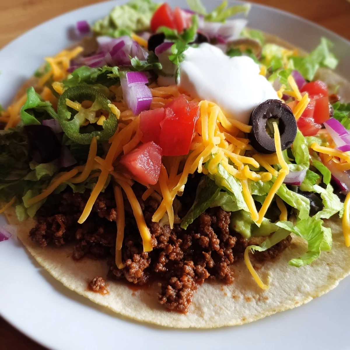 Warmed corn tortillas, seasoned ground beef, and diced chicken are ready for assembling.