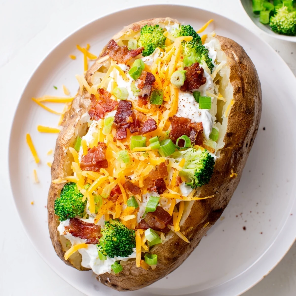 Eight large russet potatoes bake until skins are crisp for the Super Bowl Loaded Baked Potato Bar.