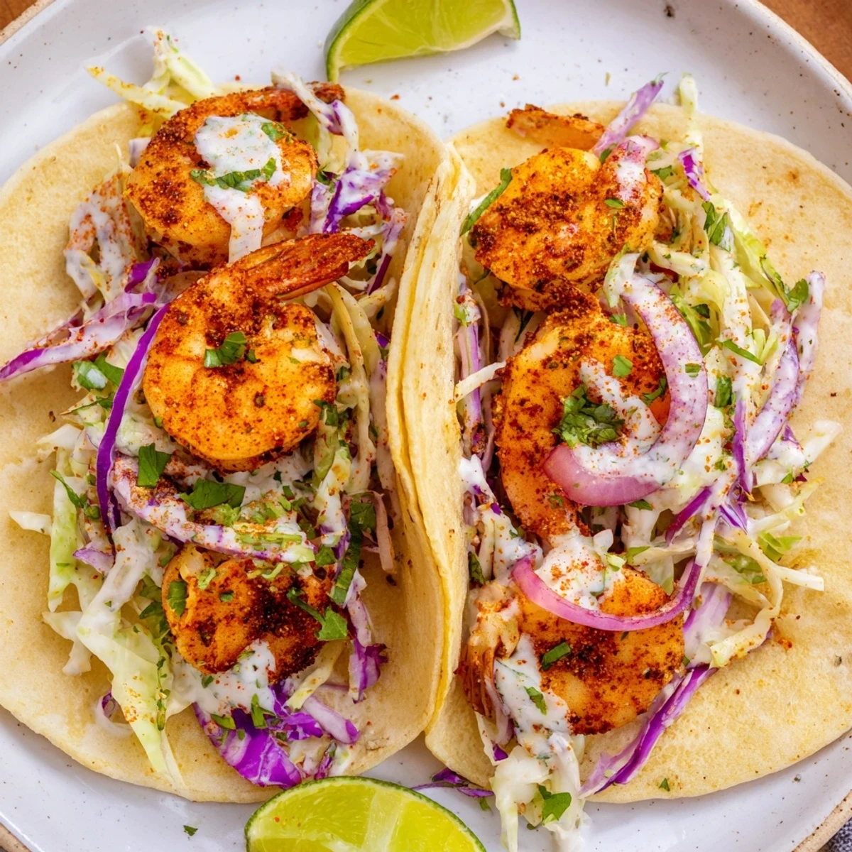 Shrimp Tacos with Cabbage Slaw