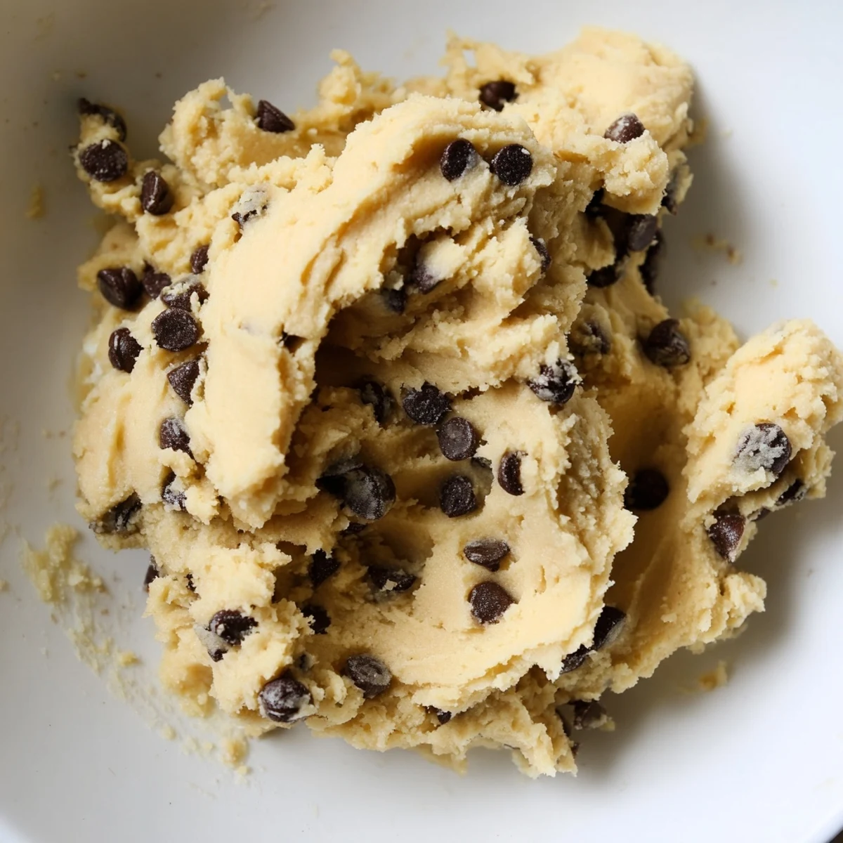 A close-up of Edible Keto Cookie Dough, ready to serve as a keto dessert.