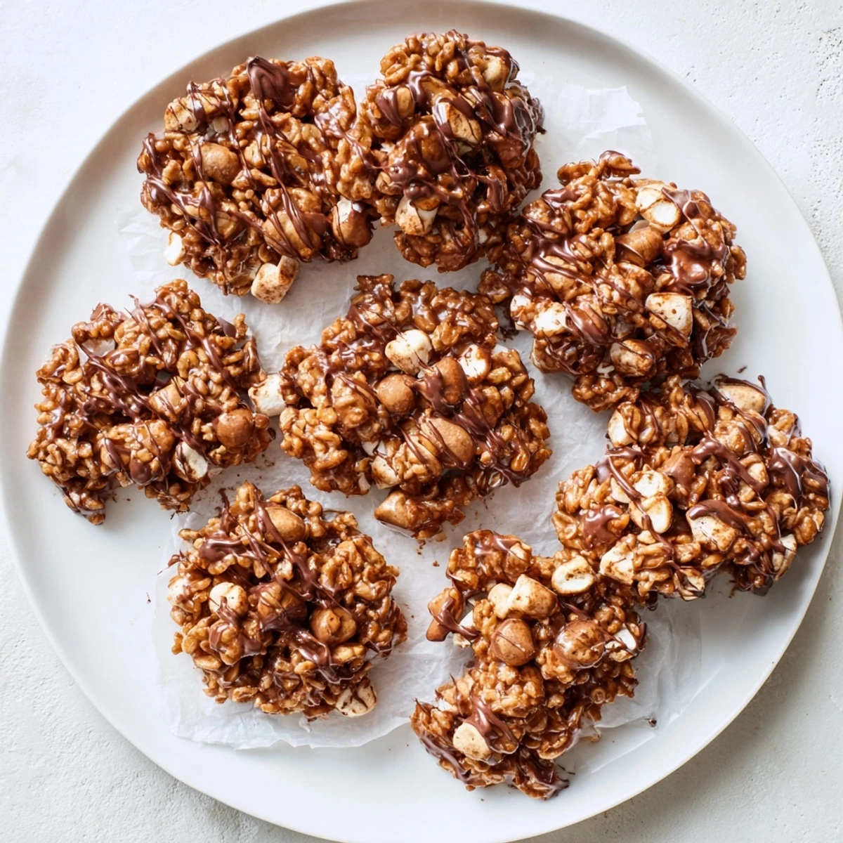 Enjoy No Bake Coffee Crunch Rice Krispie Cookies that are crispy, chewy, and coated in a rich espresso glaze.