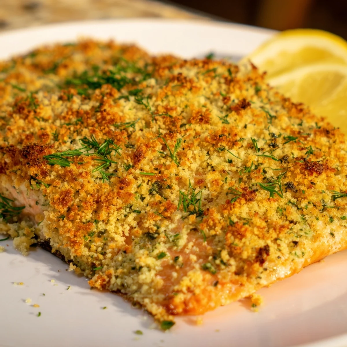 Golden, crispy Irresistibly Crispy Parmesan Salmon Bake fillets fresh from the oven.