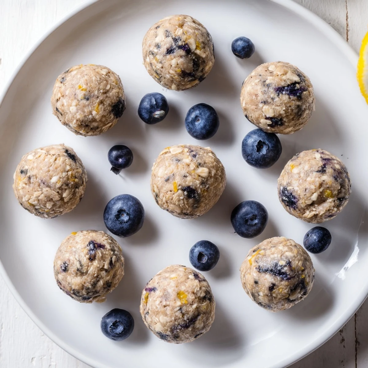 Blueberries and lemon zest get folded into the dough for fresh flavor in these healthy bites.