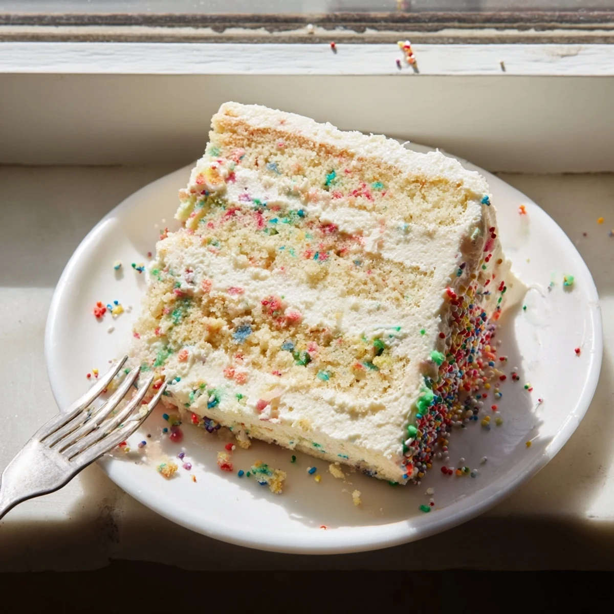 Enjoy the nostalgic Milk Bar Birthday Cake, with a moist sponge and creamy frosting in every bite.