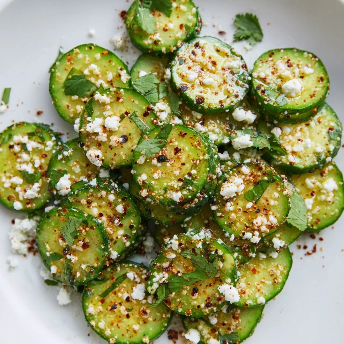 Mexican Style Cucumbers served in a clear glass with extra lime wedges and cilantro garnish on a sunny patio.