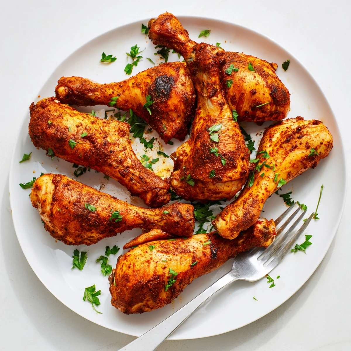 Juicy herb rubbed Crockpot chicken legs served over fluffy white mashed potatoes