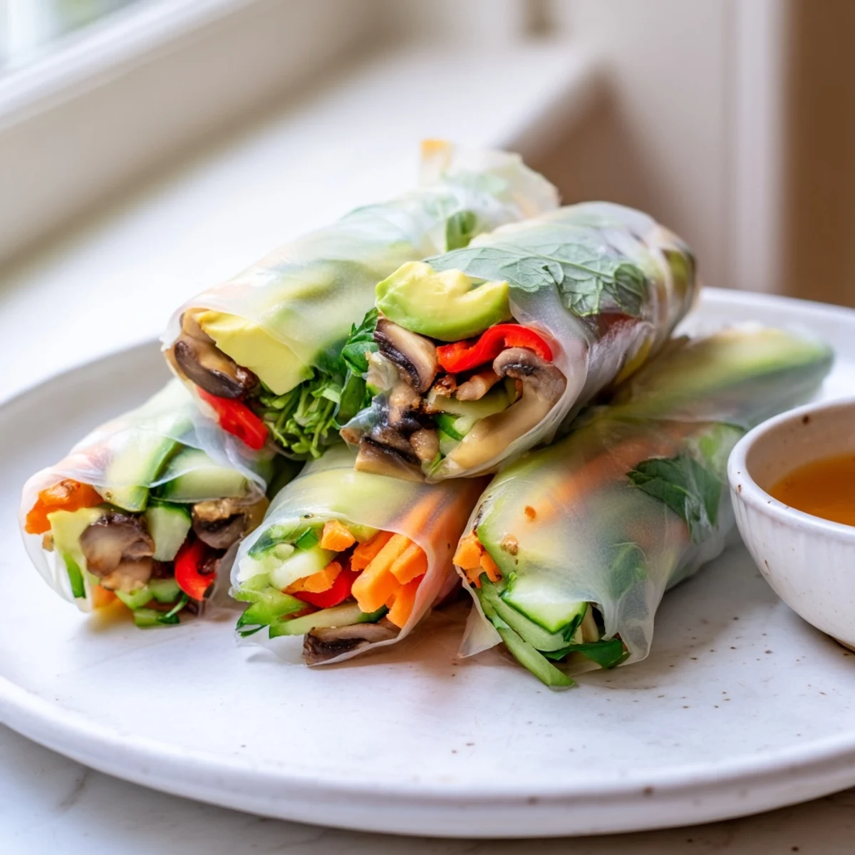 Avocado Shiitake Spring Rolls