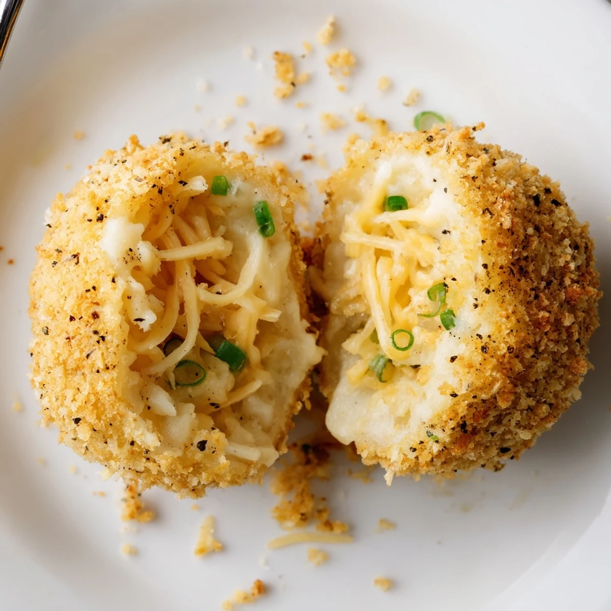 Crispy Fried Mashed Potato Balls served hot with ranch and chopped parsley