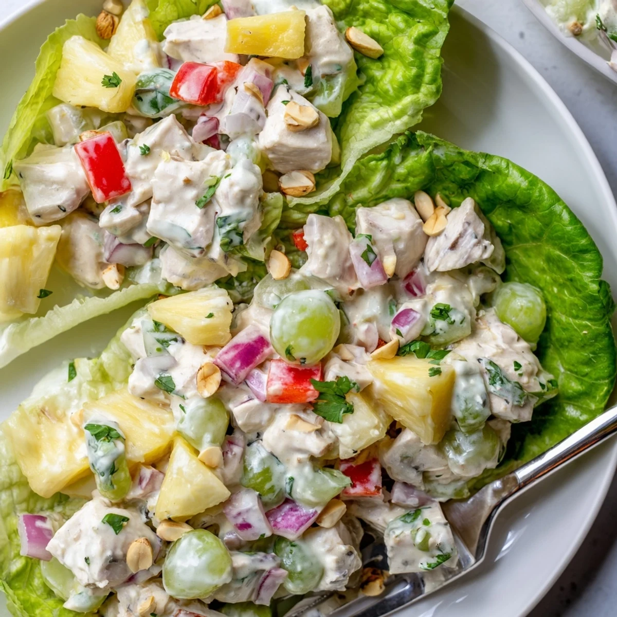 Hawaiian Chicken Salad Recipe with tender grilled chicken, juicy pineapple, crunchy celery