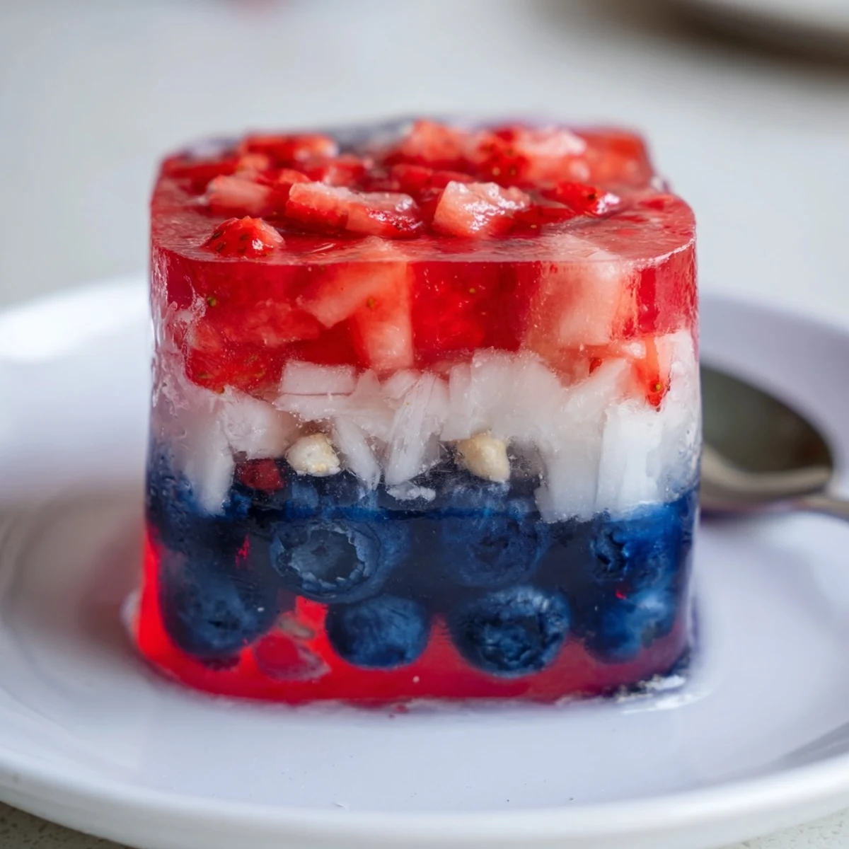 Patriotic Red White And Blue Ice Cubes Recipe garnishing sparkling water at picnic