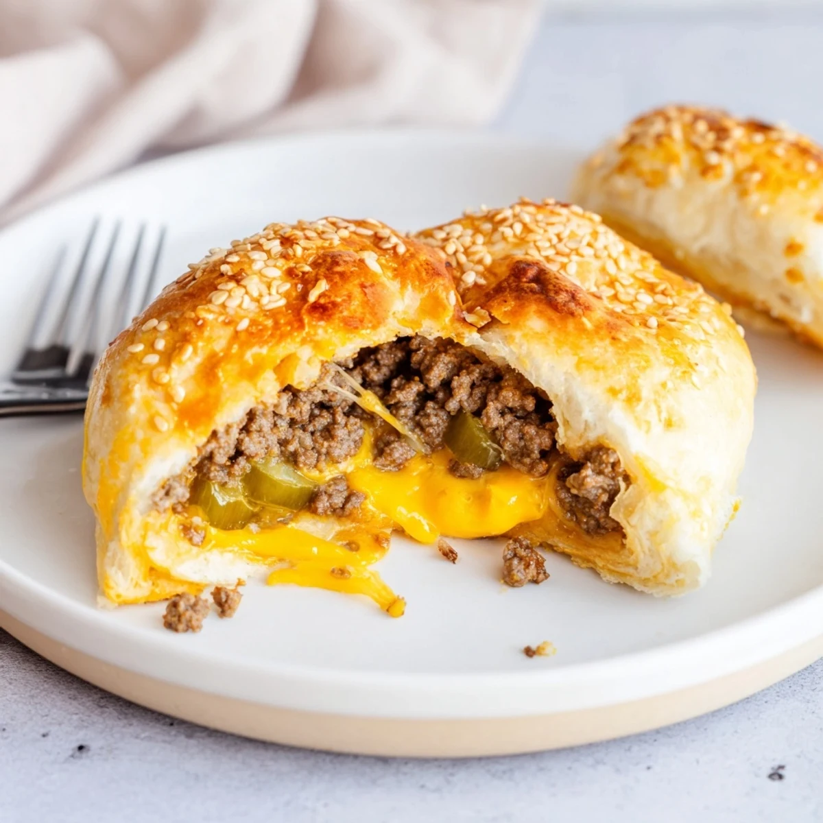 Cheesy Cheeseburger Bombs Explosion Recipe buttery biscuit crust oozing melted cheddar, savory aroma