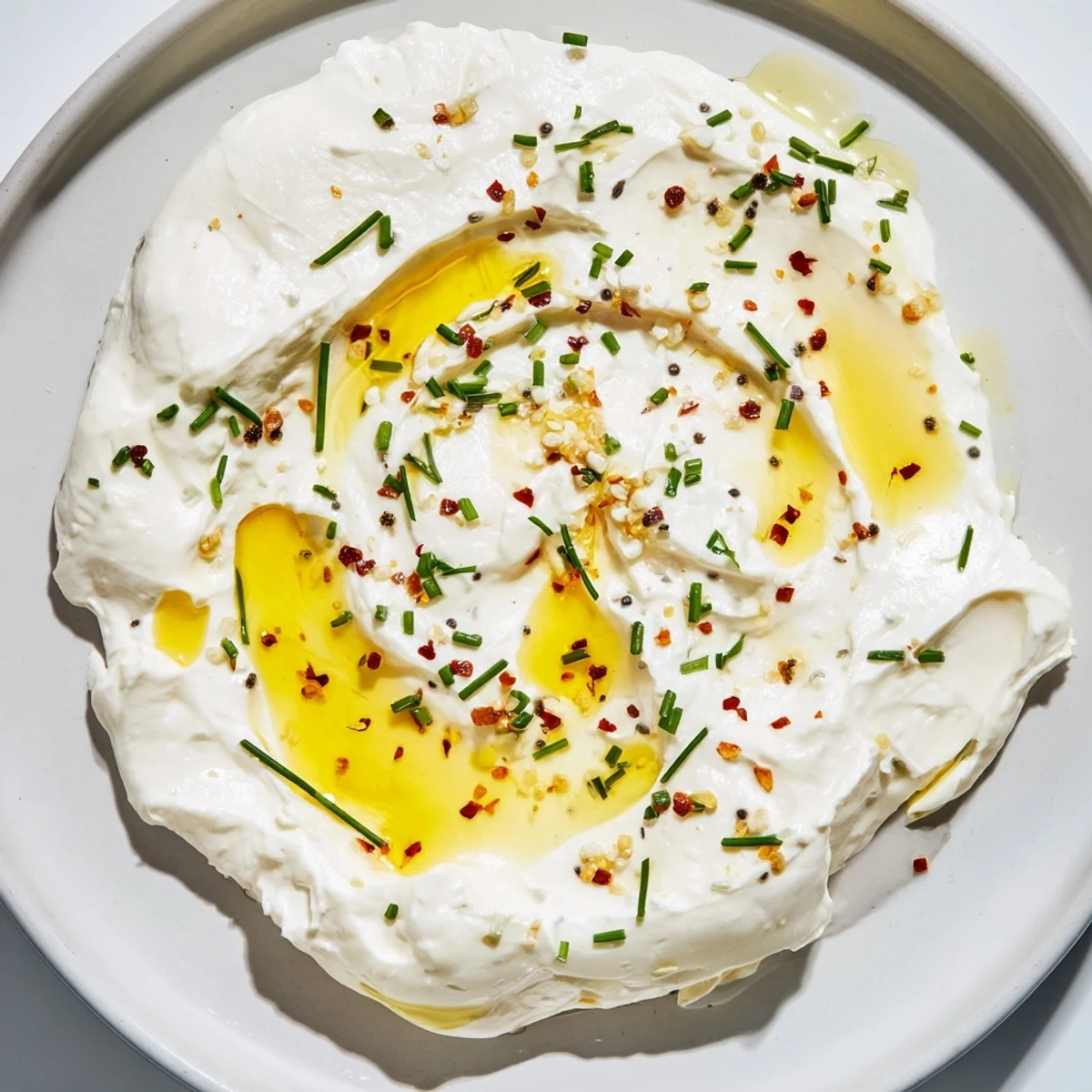 Mediterranean appetizer spread with whipped feta cheese and sweet spicy honey glaze