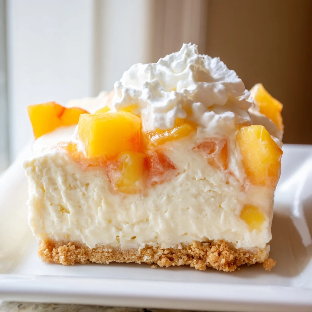 Peaches And Cream Cheesecake Bars