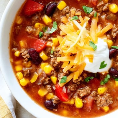 Crockpot Ground Beef Taco Soup