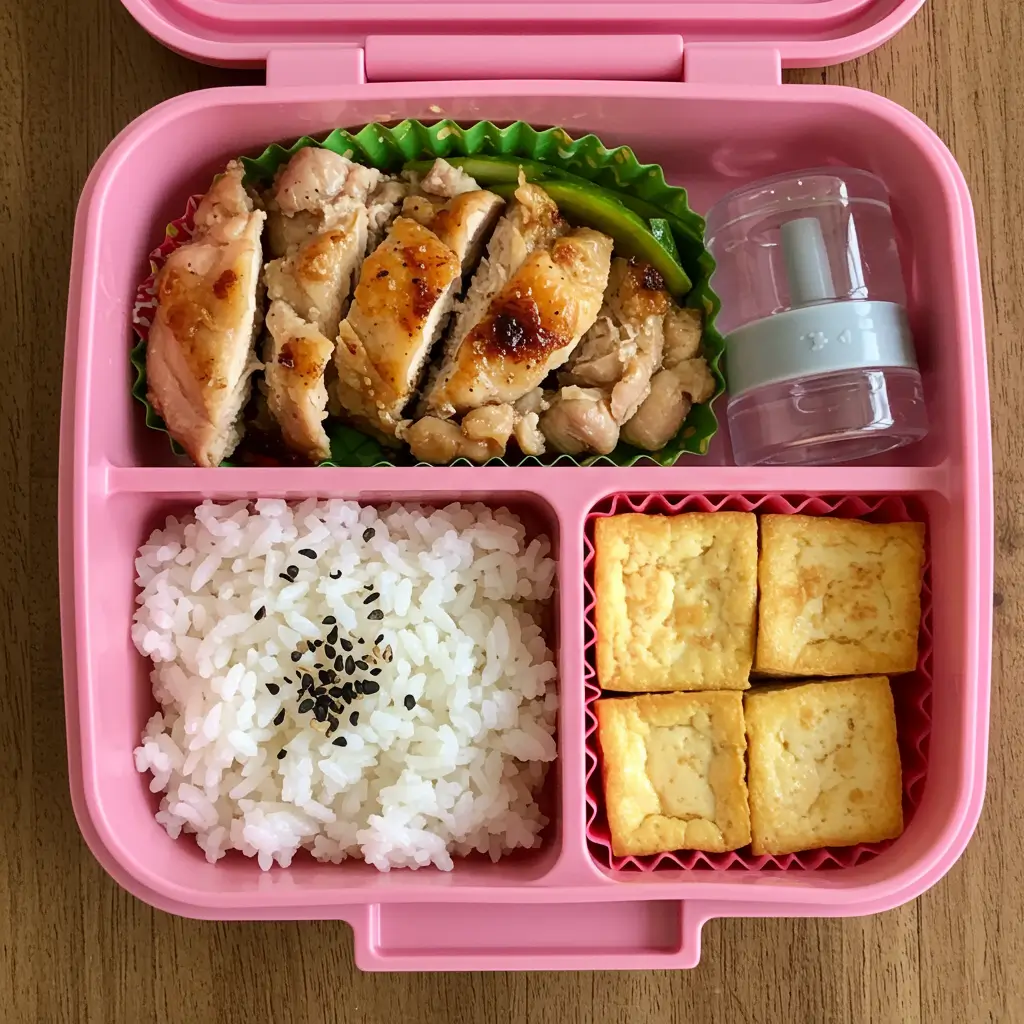 A variety of healthy lunchbox options, including sandwiches, wraps, fruit cups, veggie sticks with dip, and grains, all neatly arranged in colorful bento-style containers.