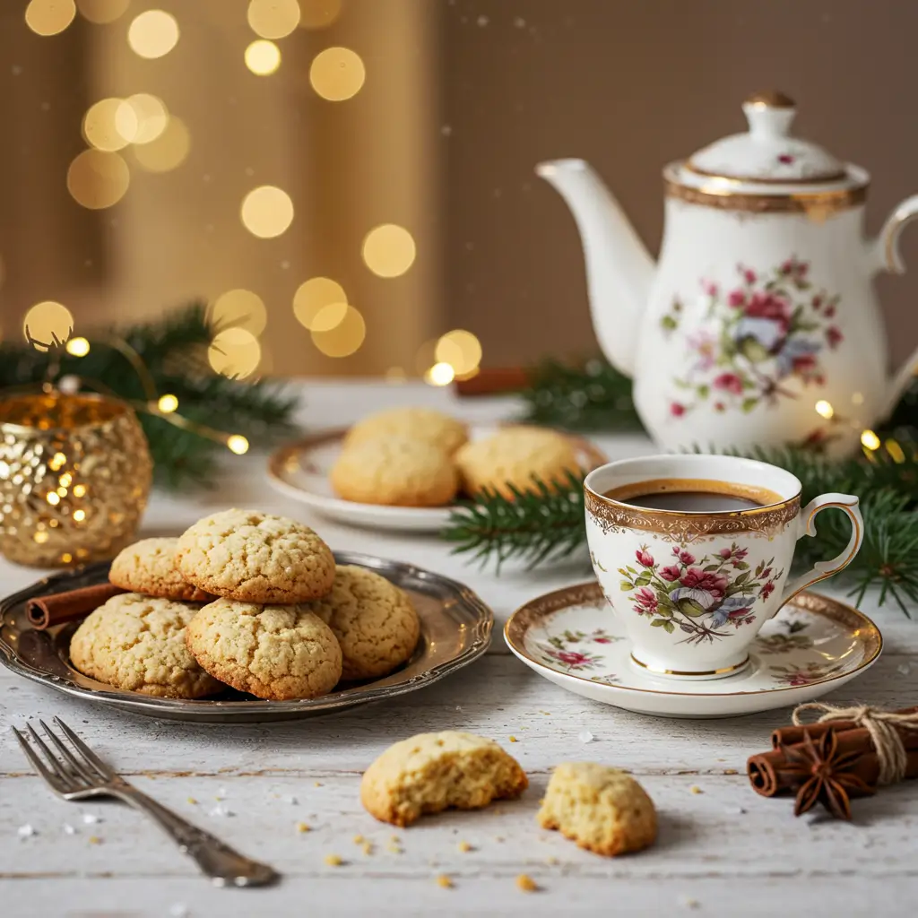 Ricciarelli Honey cookies served with espresso